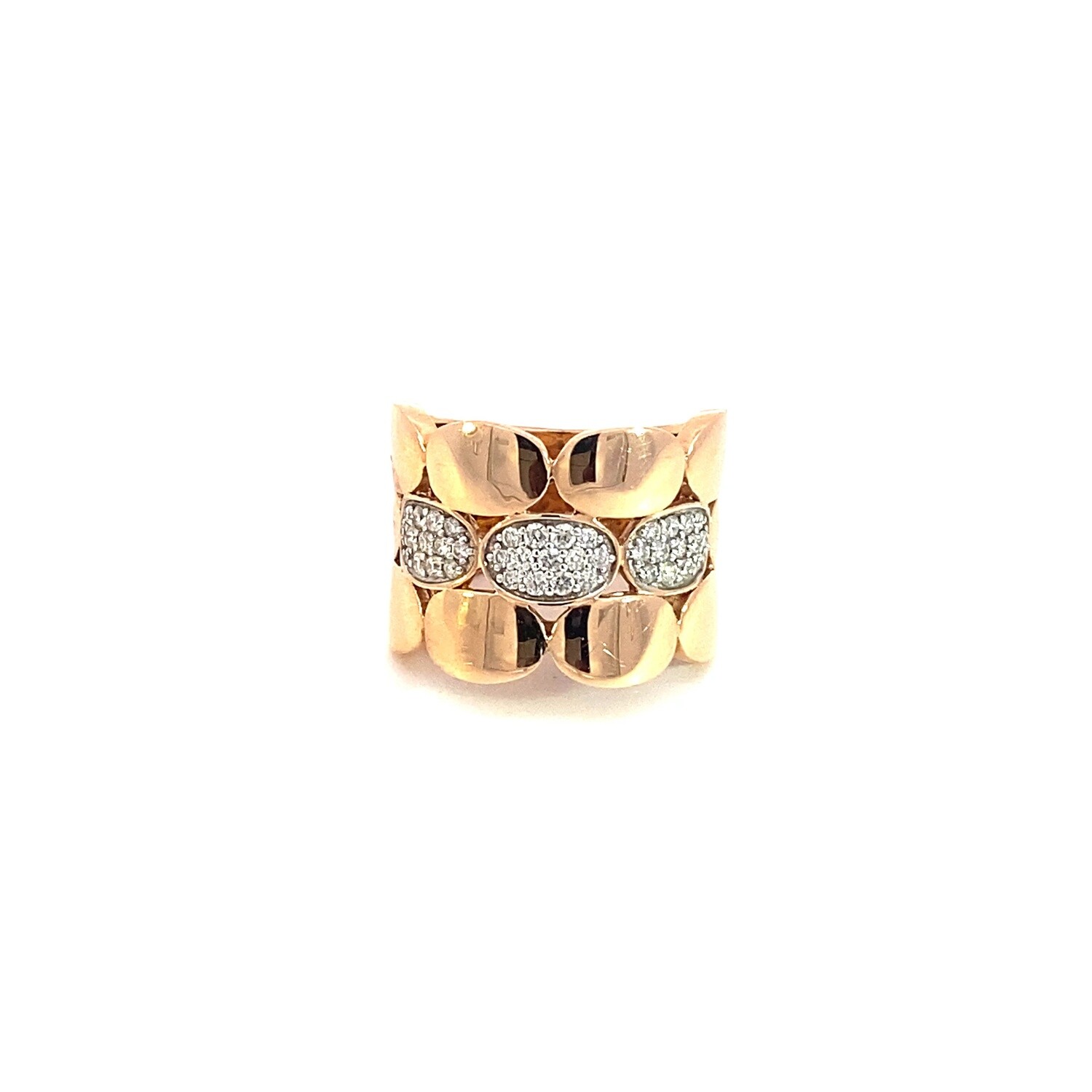 ANILLO ROSADO DISEÑO DIAMANTES 0.50CT 14K