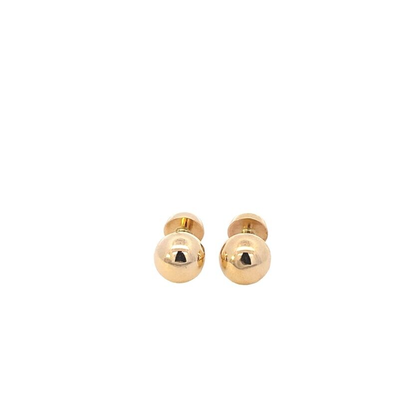 GEMELOS ORO AMARILLO BOLA LISA 14K