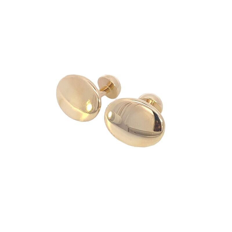 GEMELOS ORO AMARILLO OVALADO LISO 14K