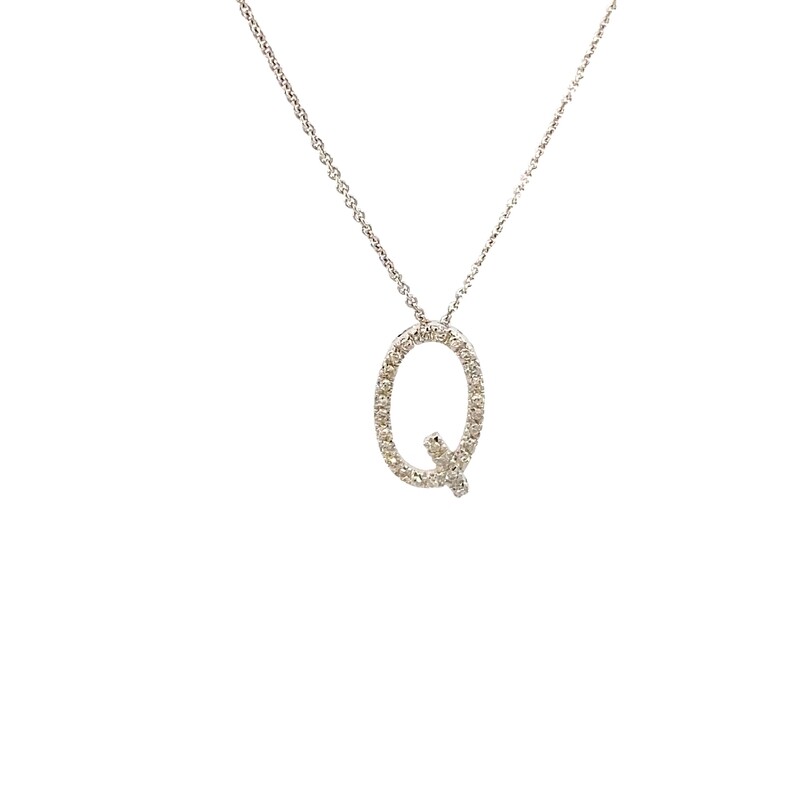 CADENA DIJE ORO BLANCO LETRA CON DIAMANTES D.15 14K