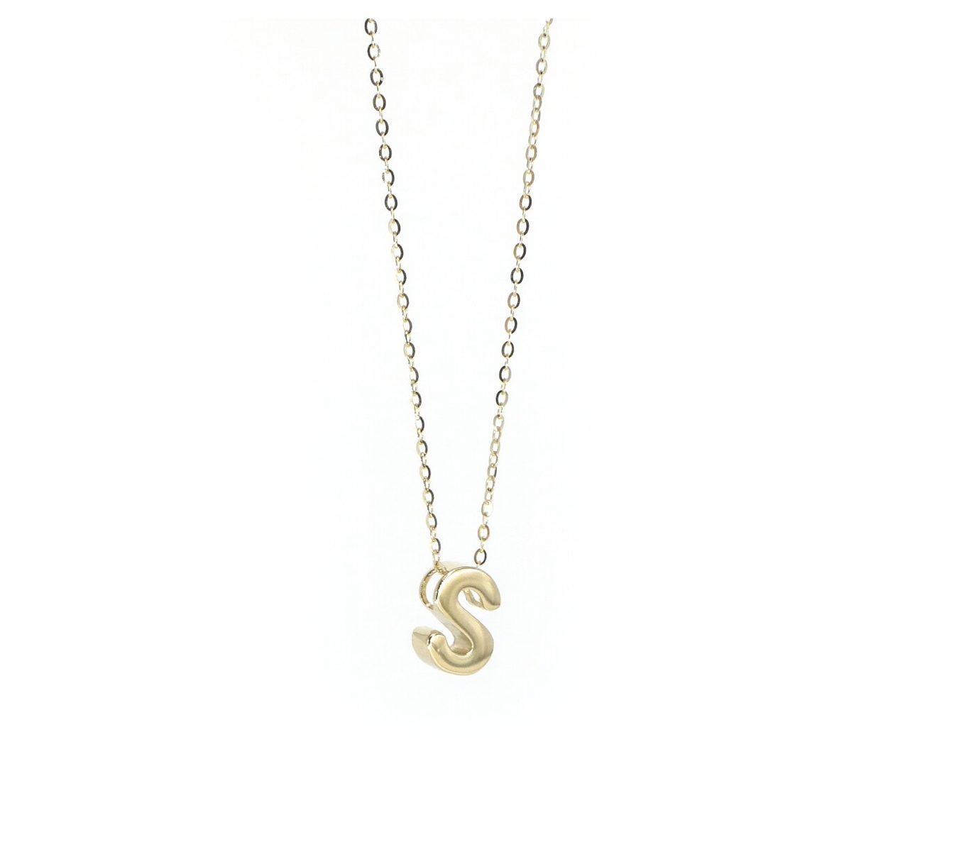 CADENA CON DIJE INICIAL LISA ORO AMARILLO 14K, CADENA CON DIJE INICIAL LISA ORO AMARILLO 14K: CADENA CON DIJE &quot;S&quot; LISA ORO AMARILLO 14K