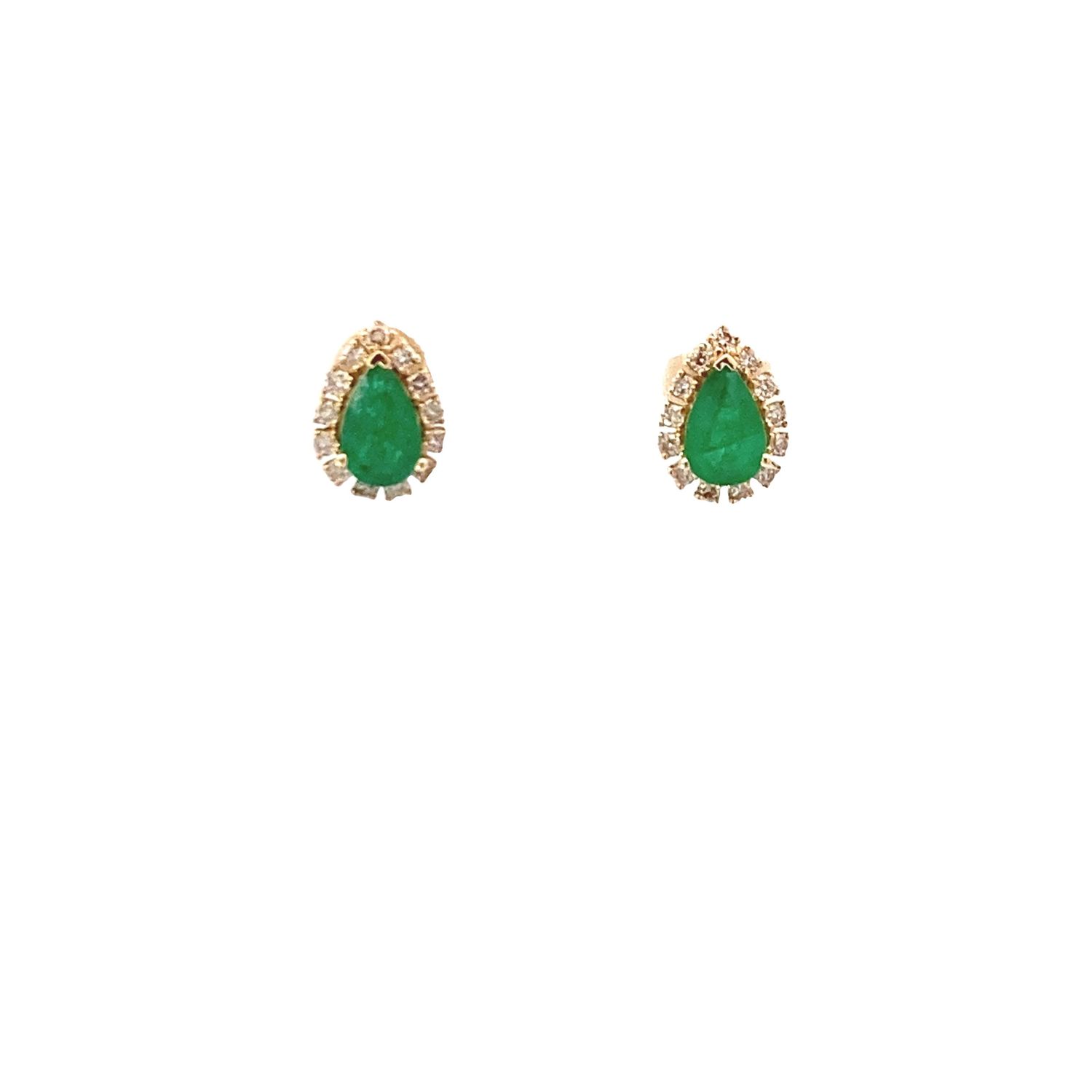 ARETES ORO AMARILLO GOTA EME/RUBI DIAMANTES 14K