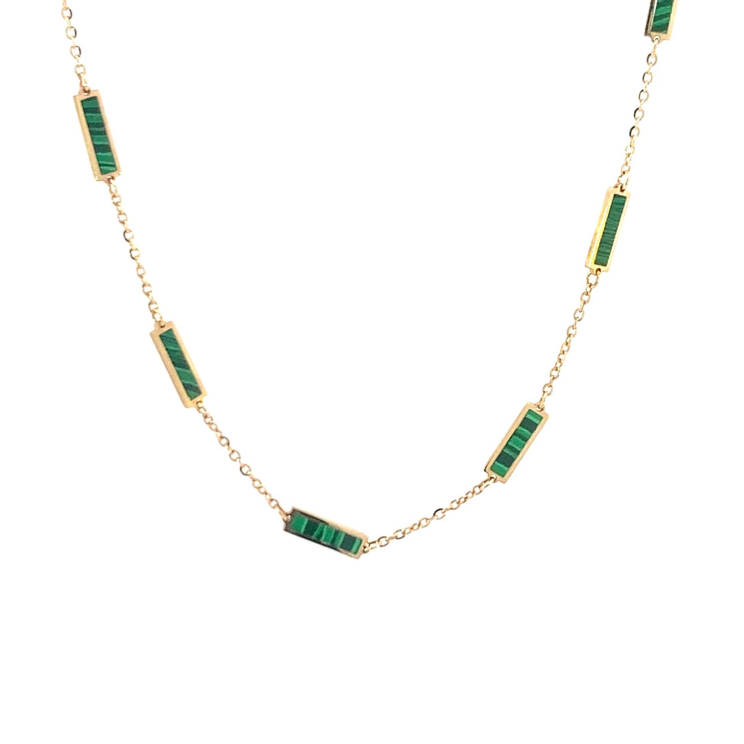 CADENA  ORO AMARILLO MALAQUITA 14K