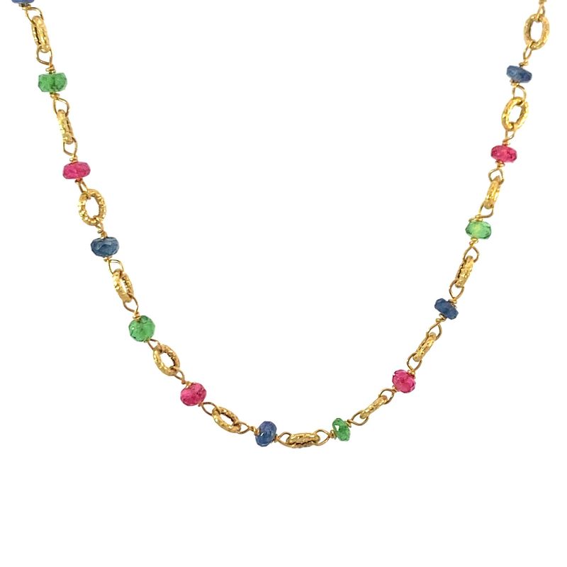 CADENA ORO AMARILLO  MULTICOLOR SUNDAY 18K