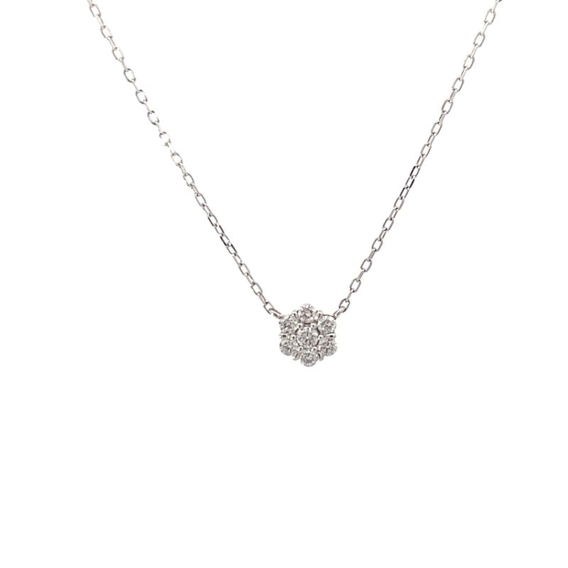 CADENA DIJE ORO BLANCO DIAMANTES PAVET 18K D.29
