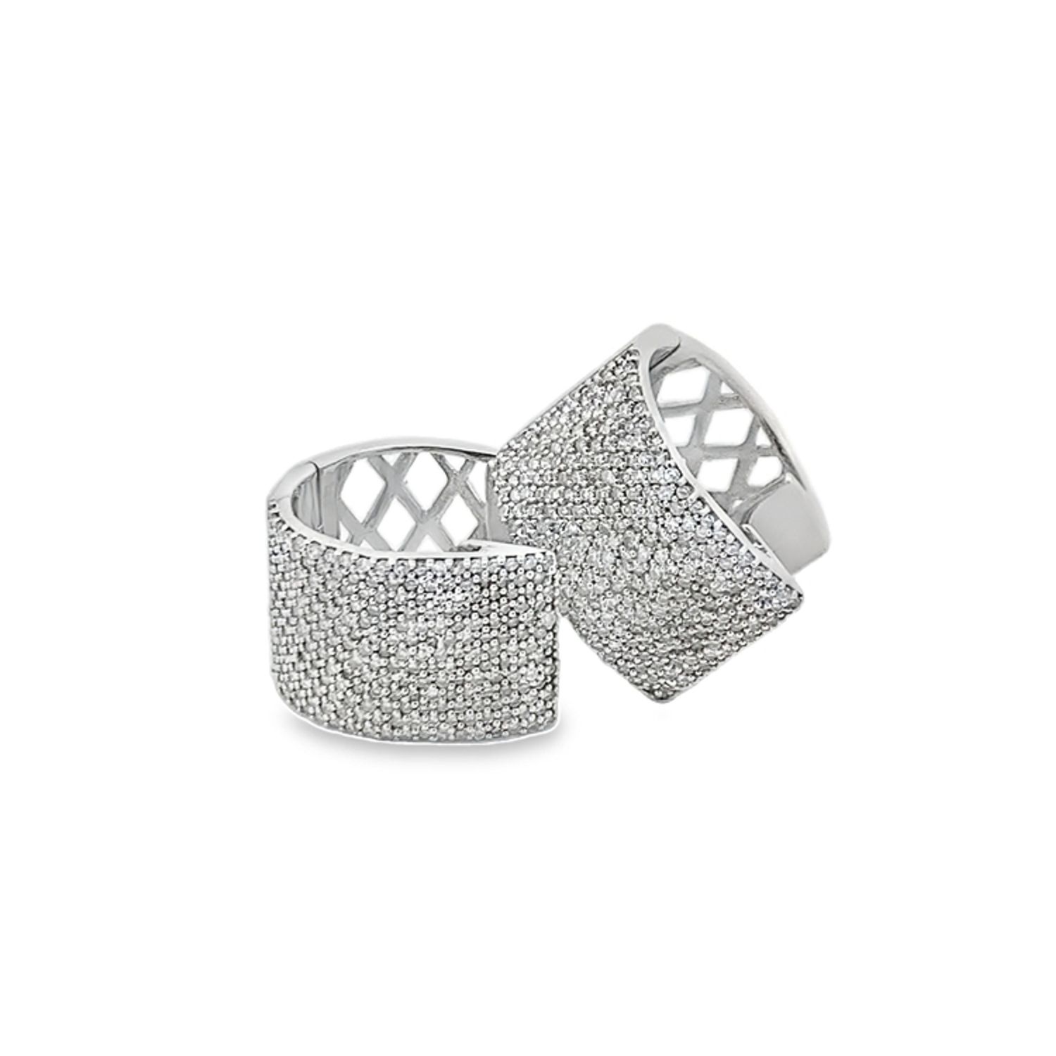 ARETES ORO BLANCO  HOGGIES DIAMANTES  1.00CT 14K