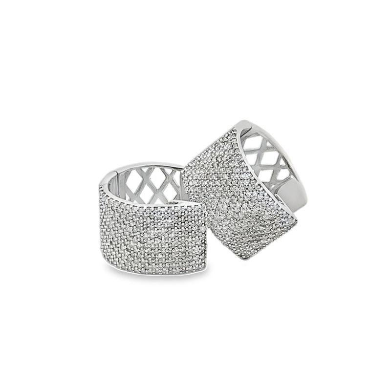 ARETES ORO BLANCO  HOGGIES DIAMANTES  1.00CT 14K
