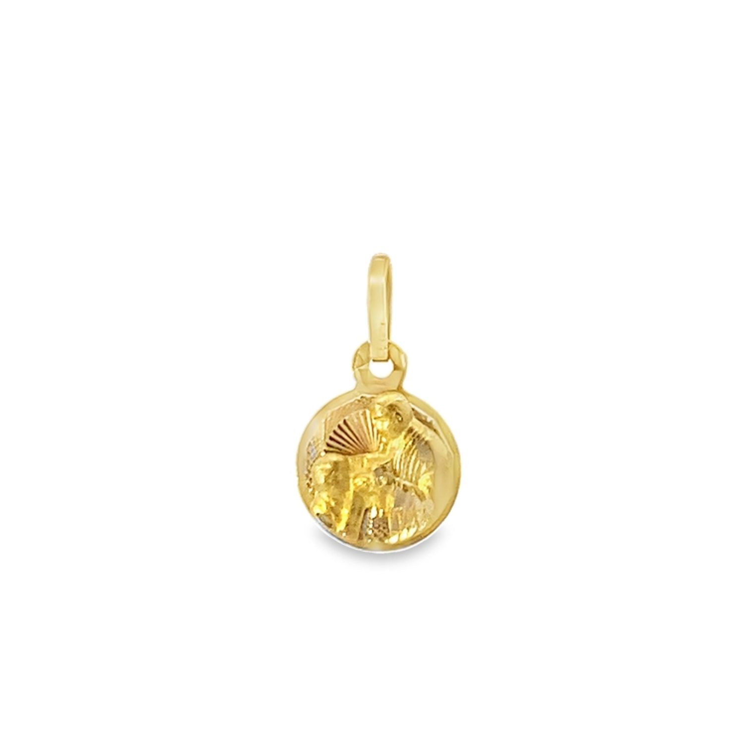 DIJE  ORO  COMBINADO MEDALLA PRIMERA COMUNION PEQUEÑA 14K