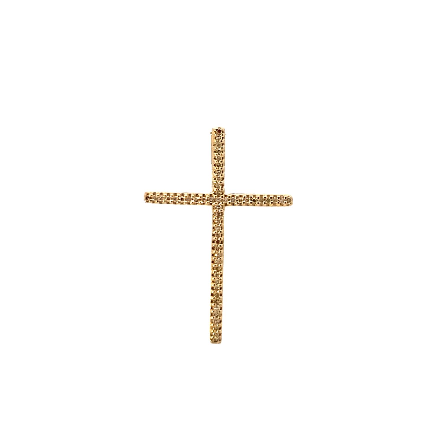 DIJE ORO AMARILLO/ BLANCO  CRUCIFIJO DIAMANTES  14K