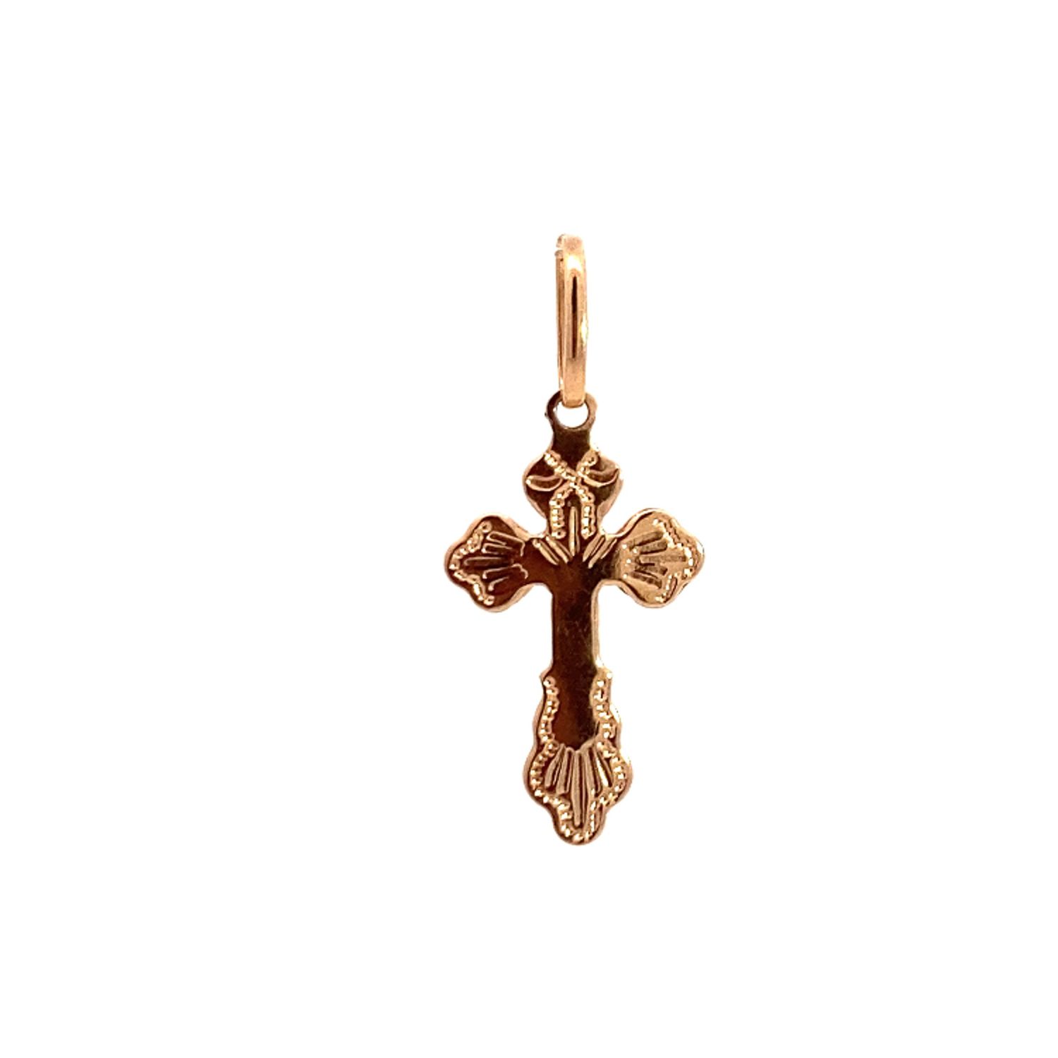 DIJE ORO ROSADO CRUCIFIJO PEQUENO LISO 14K