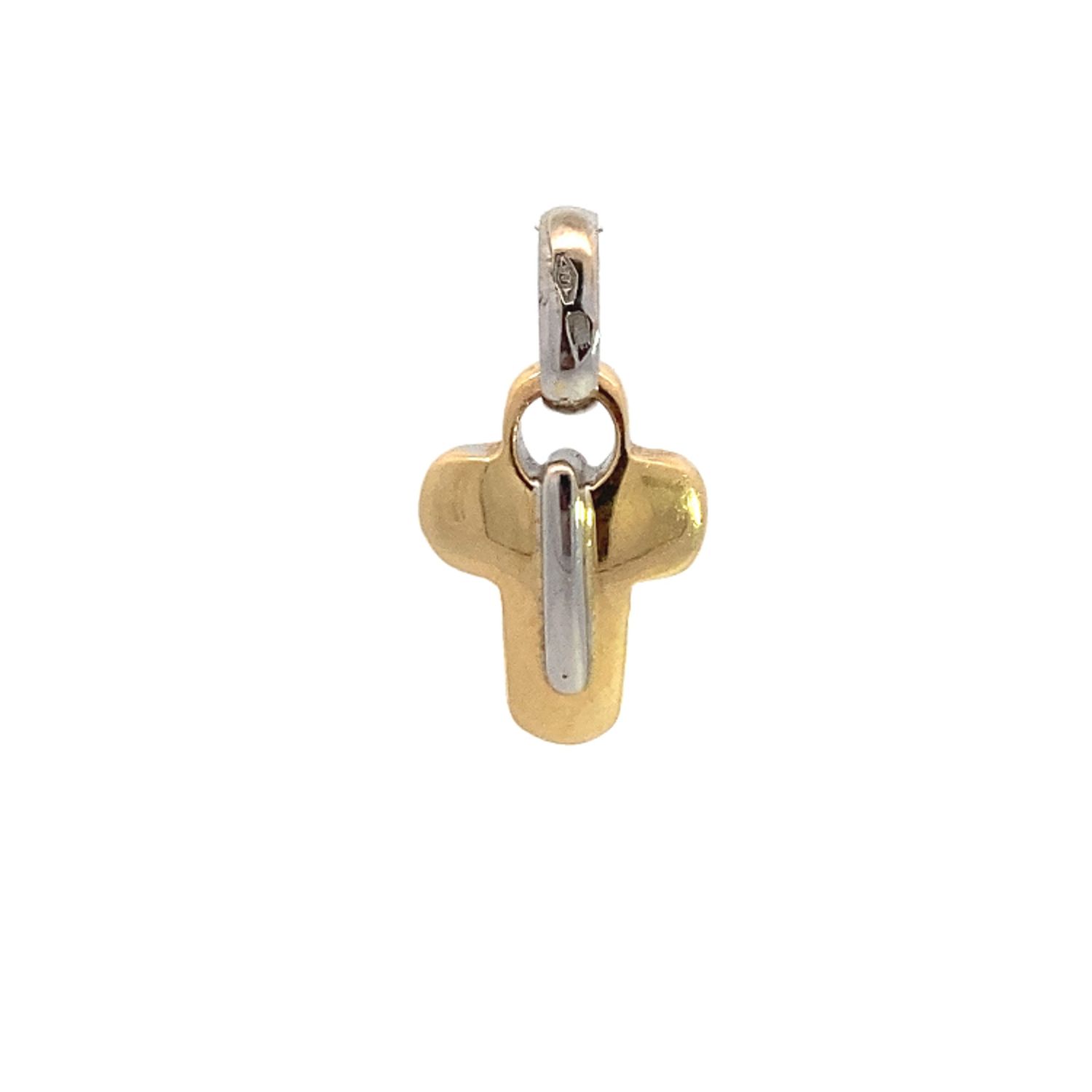 DIJE COMBINADO CRUCIFIJO LISO 14K