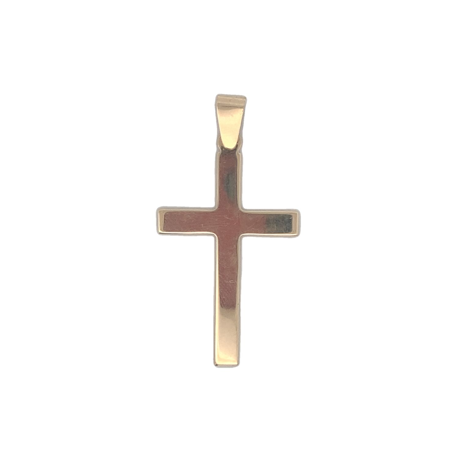 DIJE ORO AMARILLO CRUCIFIJO LISO PLANO GRANDE 2.6GR 14K