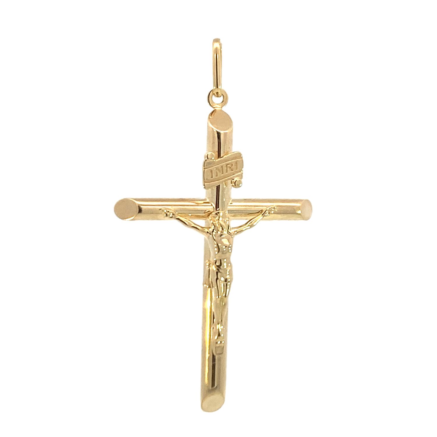DIJE ORO AMARILLO CRUCIFIJO CON CRISTO GRANDE 14K