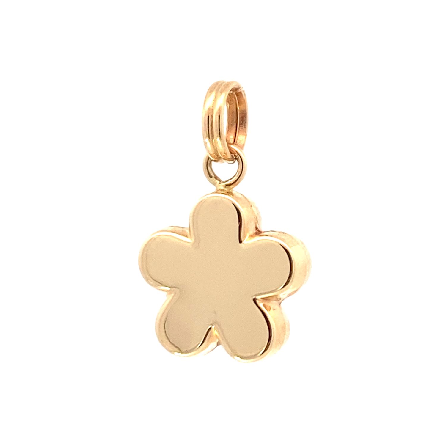 DIJE ORO AMARILLO FLOR LISA PLANA 14K