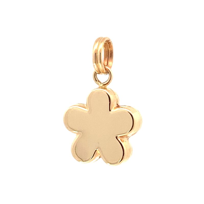 DIJE ORO AMARILLO FLOR LISA PLANA 14K