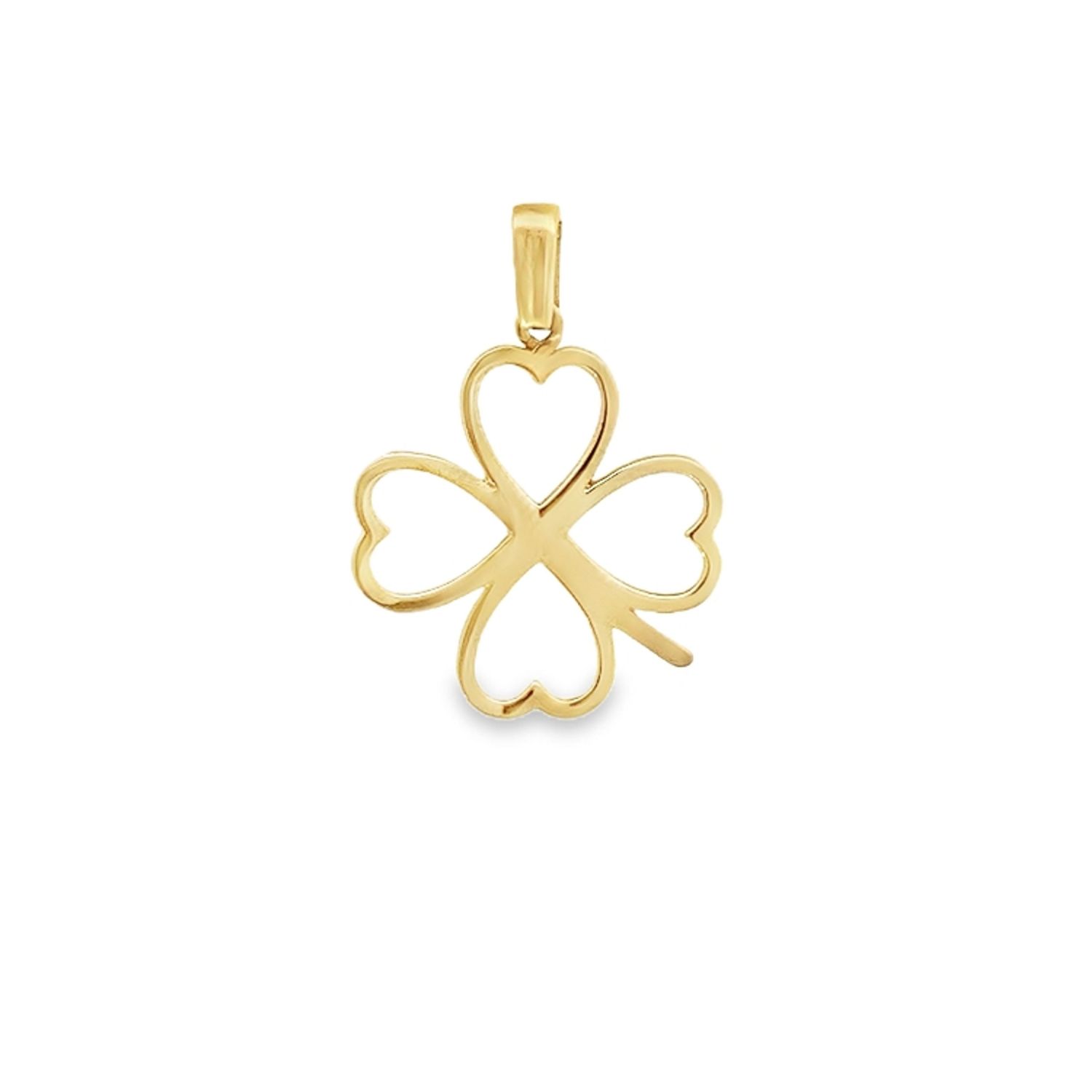 DIJE ORO AMARILLO TREBOL 4 HOJAS SILUETA 14K