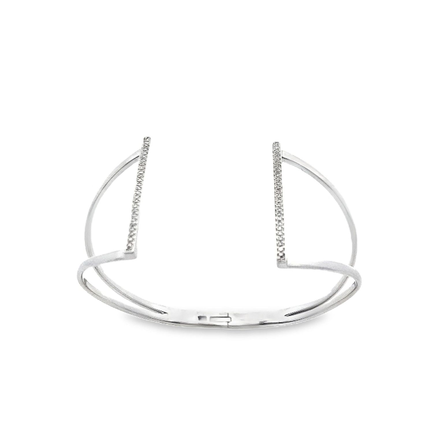 PULSERA ORO BLANCO DIAMANTES DISEÑO FINA 14K D.15