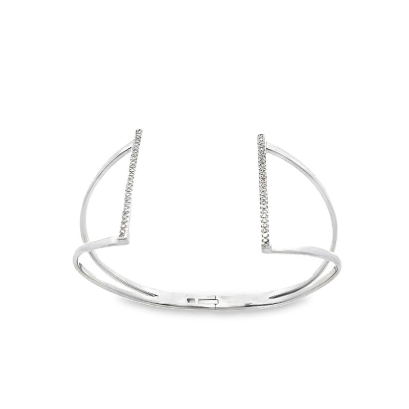 PULSERA ORO BLANCO DIAMANTES DISEÑO FINA 14K D.15