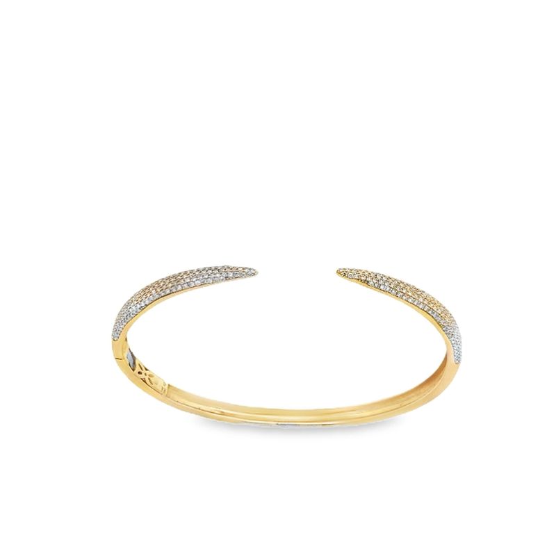 PULSA ORO AMARILLO DIAMANTES PAVET ABIERTA 14K D.80