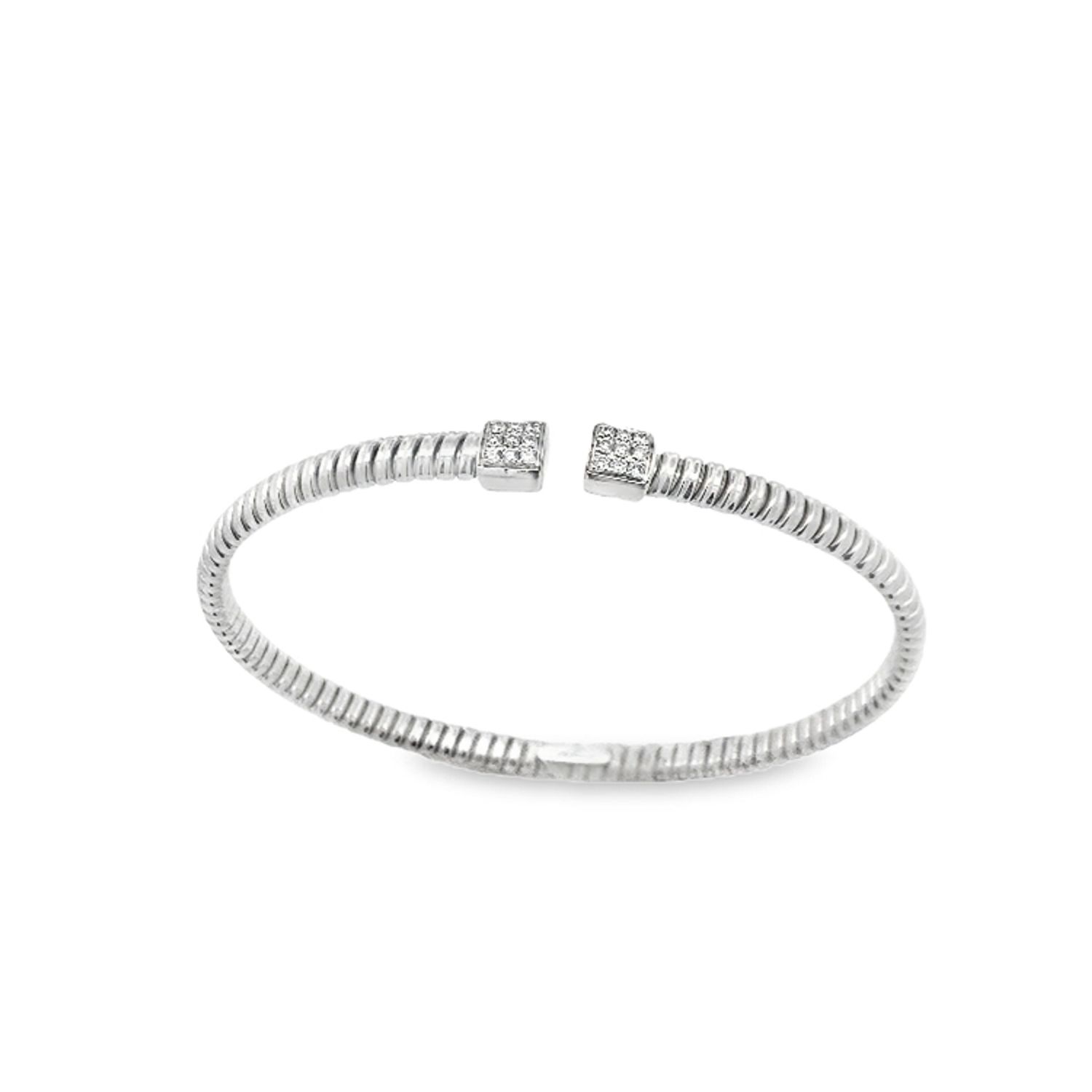 PULSA ORO BLANCO DIAMANTE PAVET ABIERTA 18K D.16