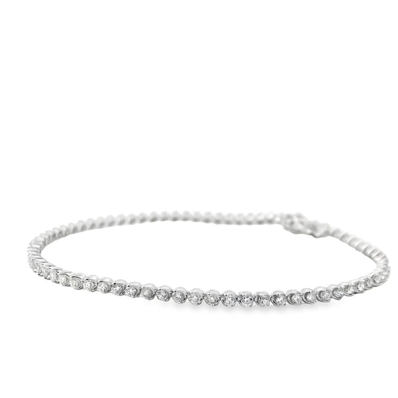 BRAZALETE ORO AMARILLO/BLANCO TENNIS FINITO DIAMANTES 14K