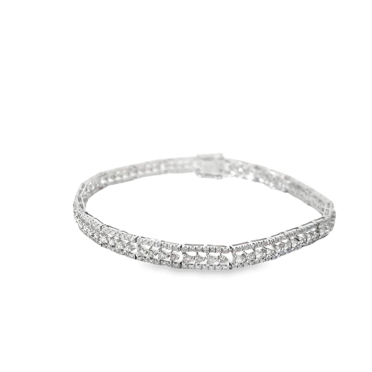 BRAZALETE DIAMANTES FINO DISEÑO 14K D2.46