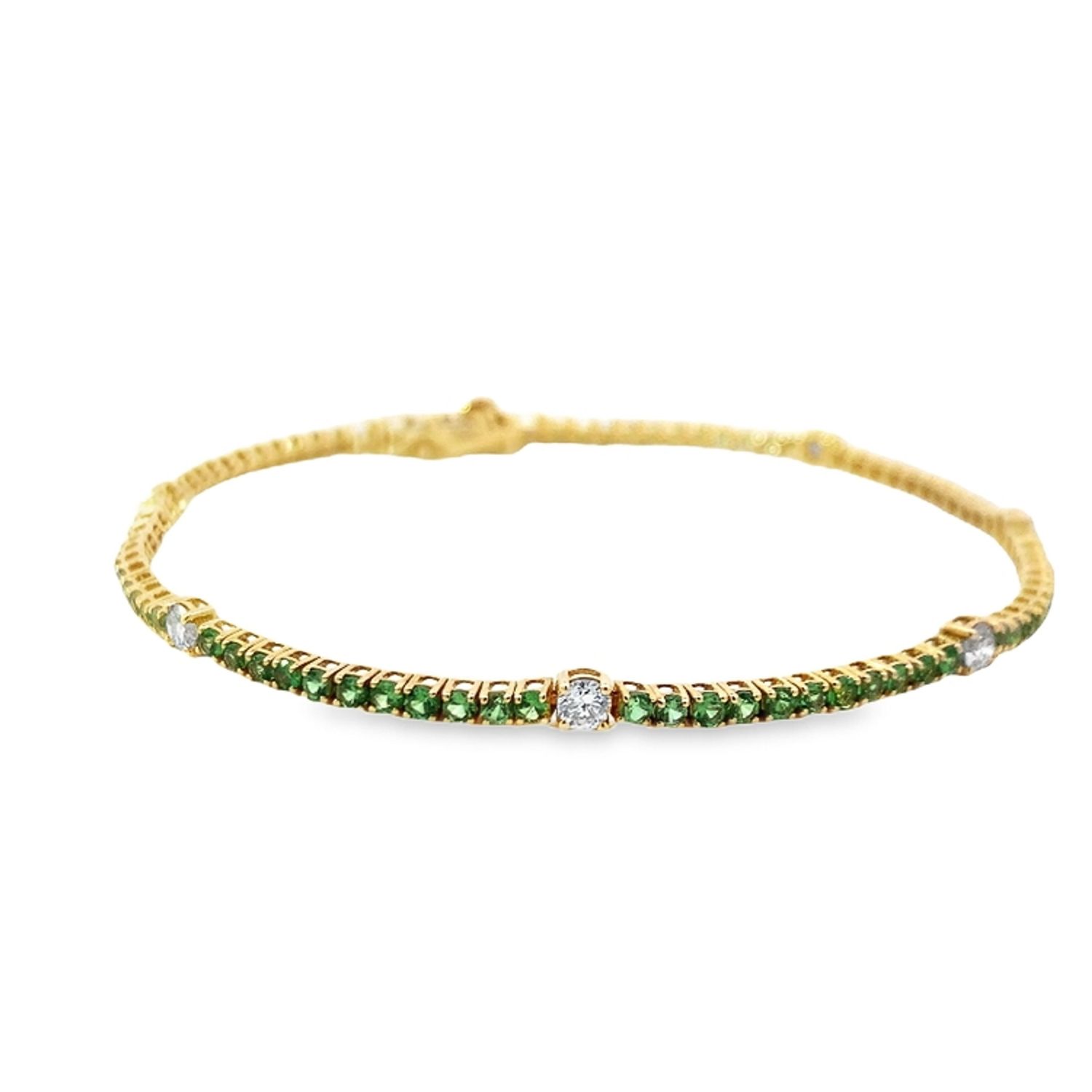 BRAZALETE ORO AMARILLO TENNIS SABORAI DIAMANTES 14K
