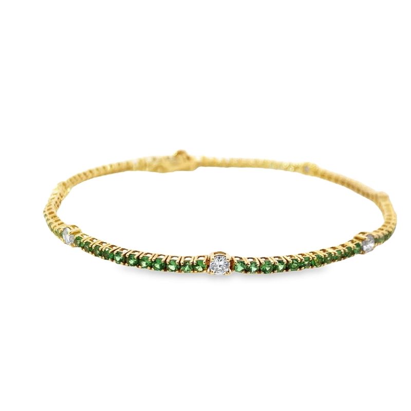BRAZALETE ORO AMARILLO TENNIS SABORAI DIAMANTES 14K