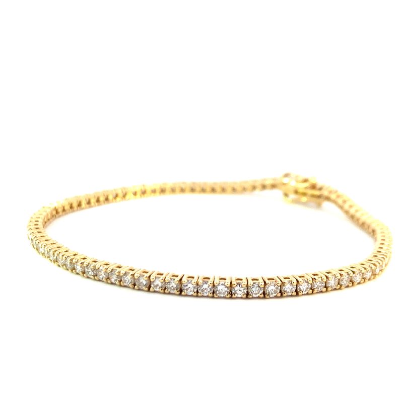 BRAZALETE ORO AMARILLO TENNIS DIAMANTES 14K