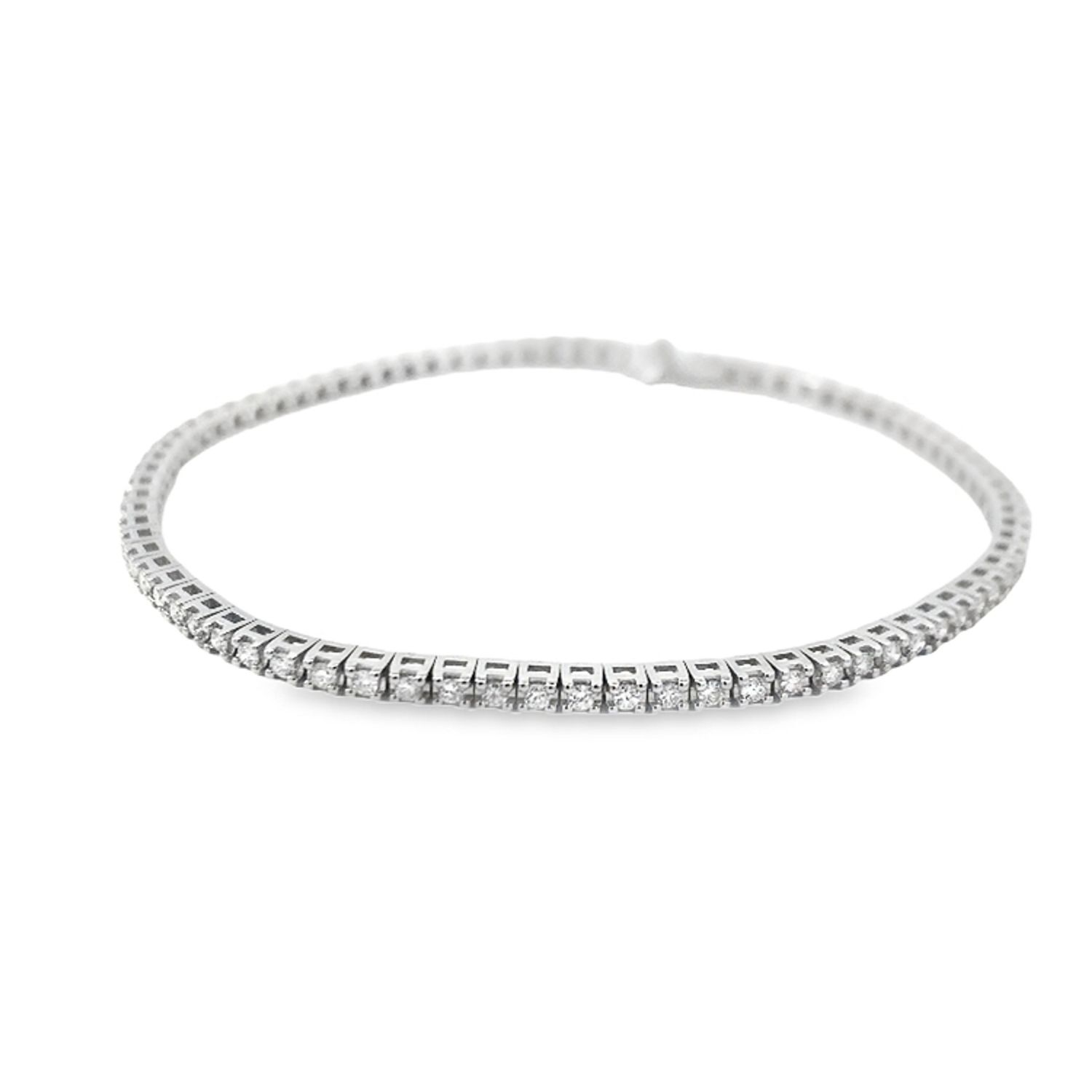 BRAZALETE ORO BLANCO DIAMANTES TENNIS D1.00 14K