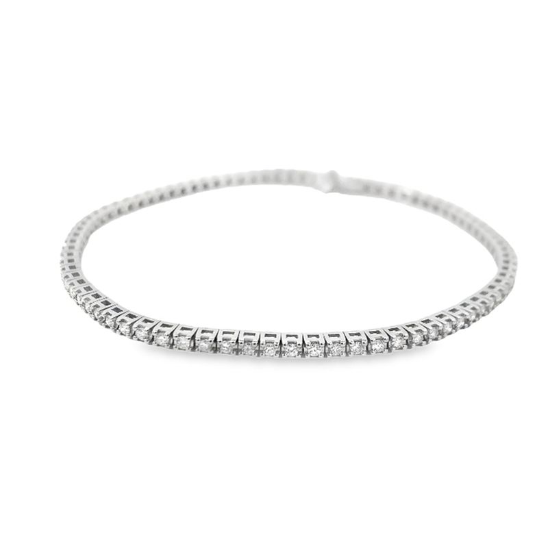 BRAZALETE ORO BLANCO DIAMANTES TENNIS D1.00 14K