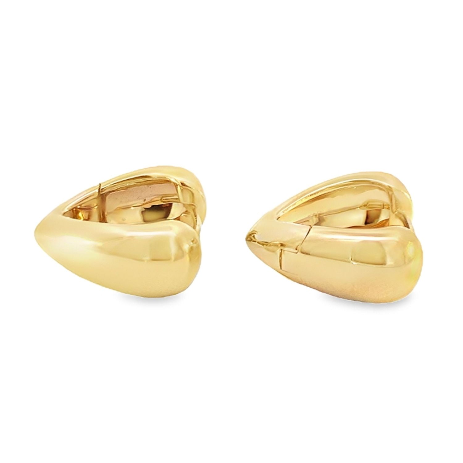 ARETES ORO AMARILLO ARGOLLAS TRIANGULAR LISA 14K
