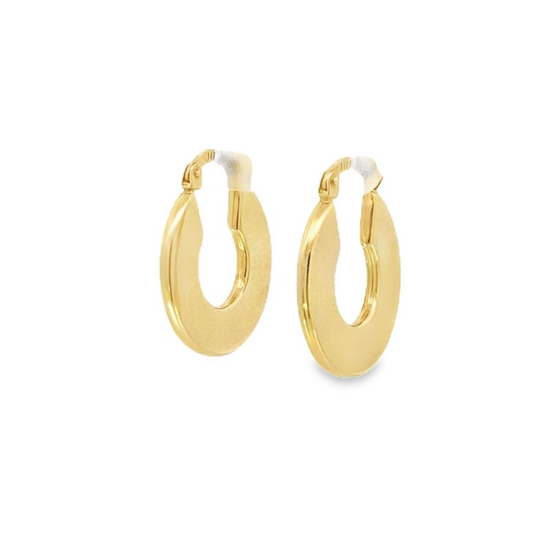 ARETES ORO AMARILLO ARGOLLAS PLANA LISA 14K