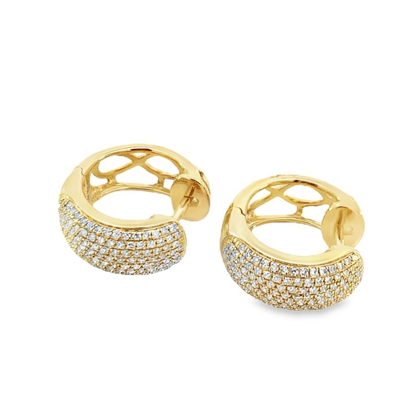 ARETES ORO AMARILLO HOGGUIES DIAMANTES PAVET 14K D.65