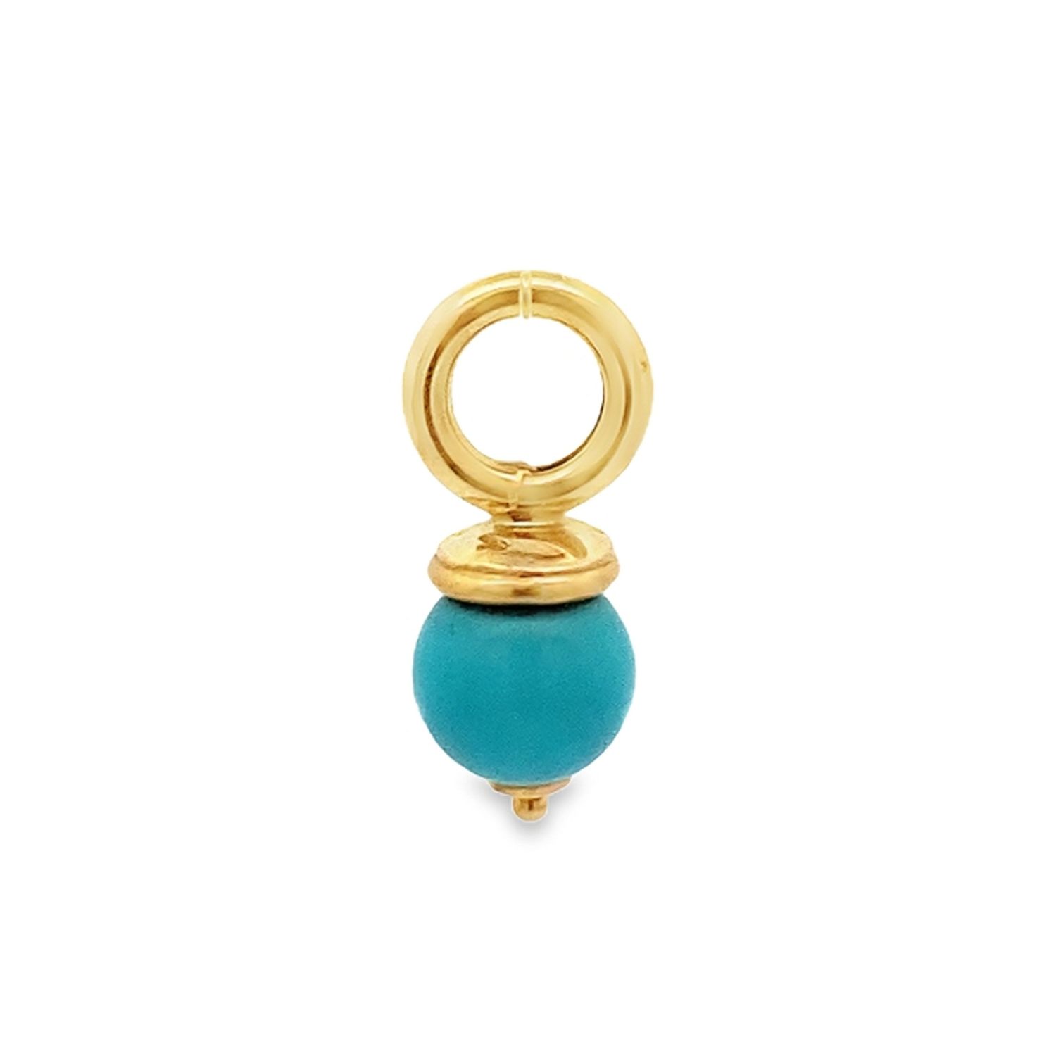 DIJE ORO AMARILLO DISEÑO BOBO TURQUESA 14K