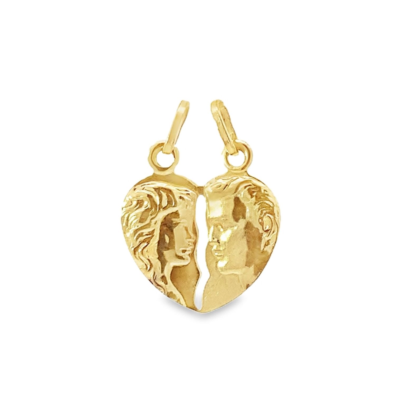 DIJE ORO AMARILLO CORAZON QUE SE PARTE MITAD 14K