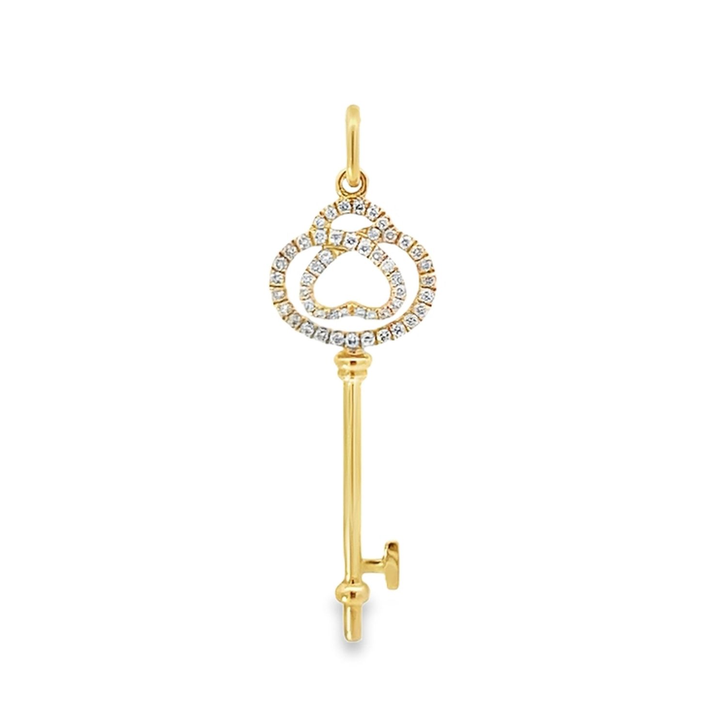 DIJE ORO AMARILLO DIAMANTES LLAVE D.37 14K