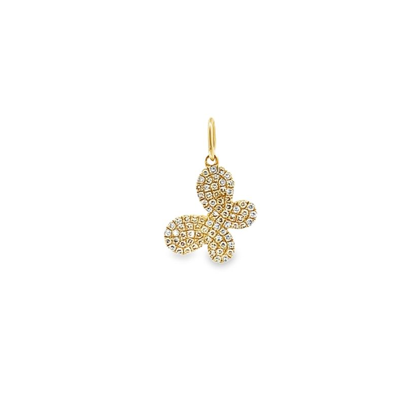 DIJE ORO AMARILLO DIAMANTE PAVE MARIPOSA PEQUEÑA 14K D.17