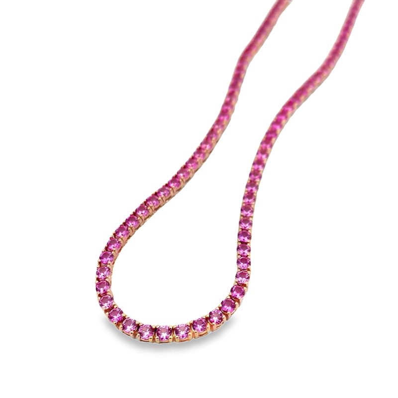 GARGANTILLA ORO ROSADO ZAFIRO ROSADO 14K