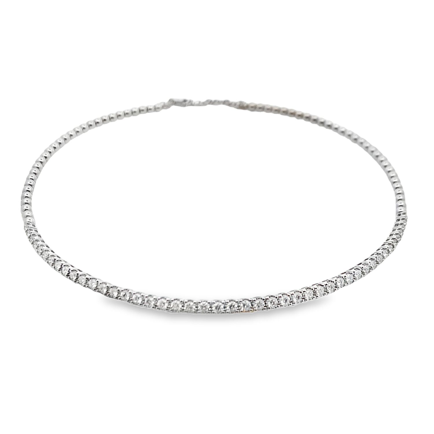 CHOKER ORO BLANCO DIAMANTES DURO 18K