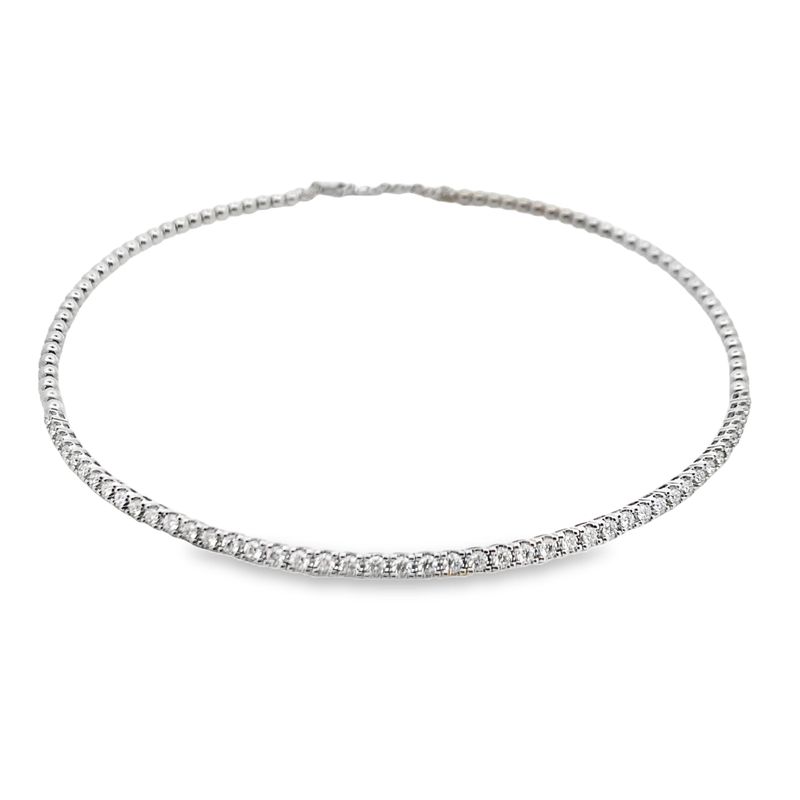 CHOKER ORO BLANCO DIAMANTES DURO 18K