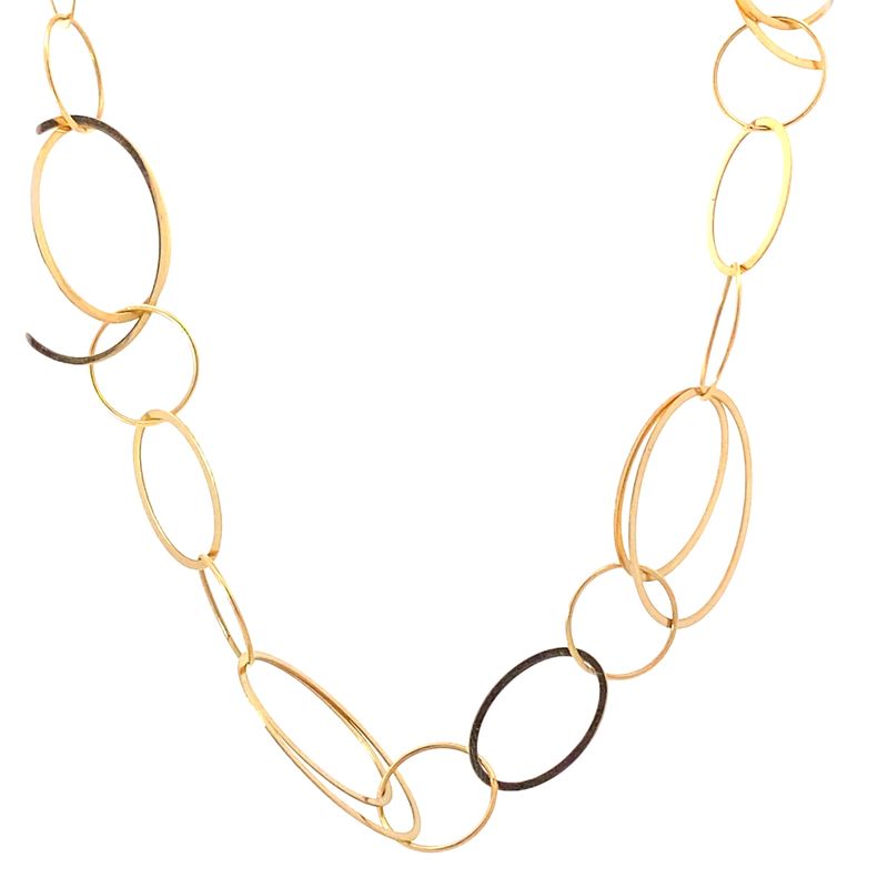 COLLAR ORO AMARILLO LARGO VARIOS CIRCULOS 14K