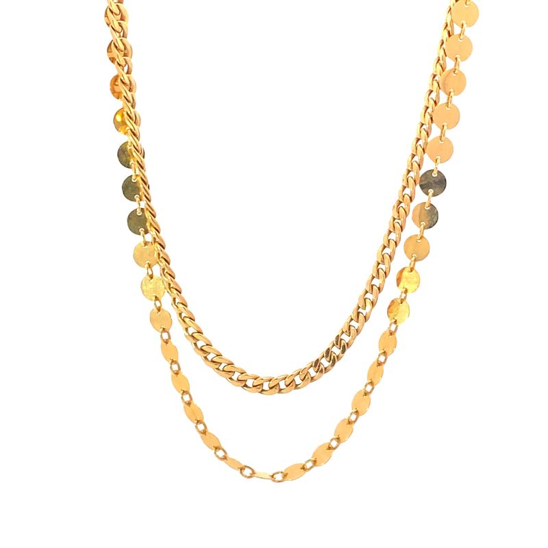 GARGANTILLA ORO AMAR DOBRE CUBANO CIRCULO 14K