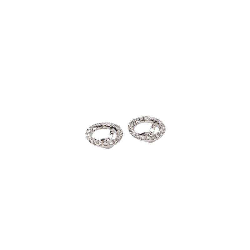 EAR JACKET ORO BLANCO DIAMANTES 14K