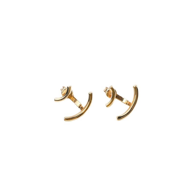 ARETES ORO AMARILLO DORMILONA LISO MODERNO 14K