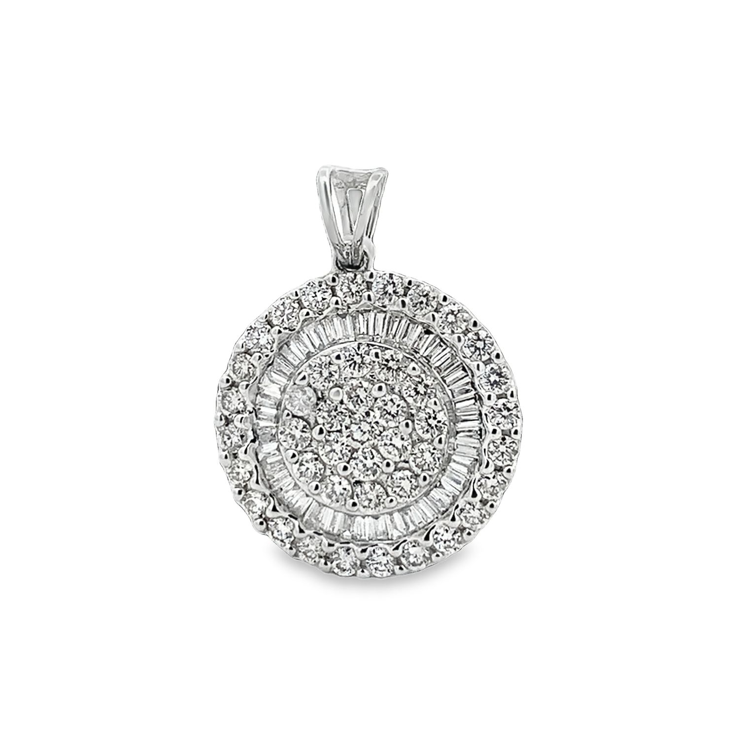DIJE ORO BLANCO DIAMANTES BAGUET PAVET GRANDE 18K D.89 D0.20