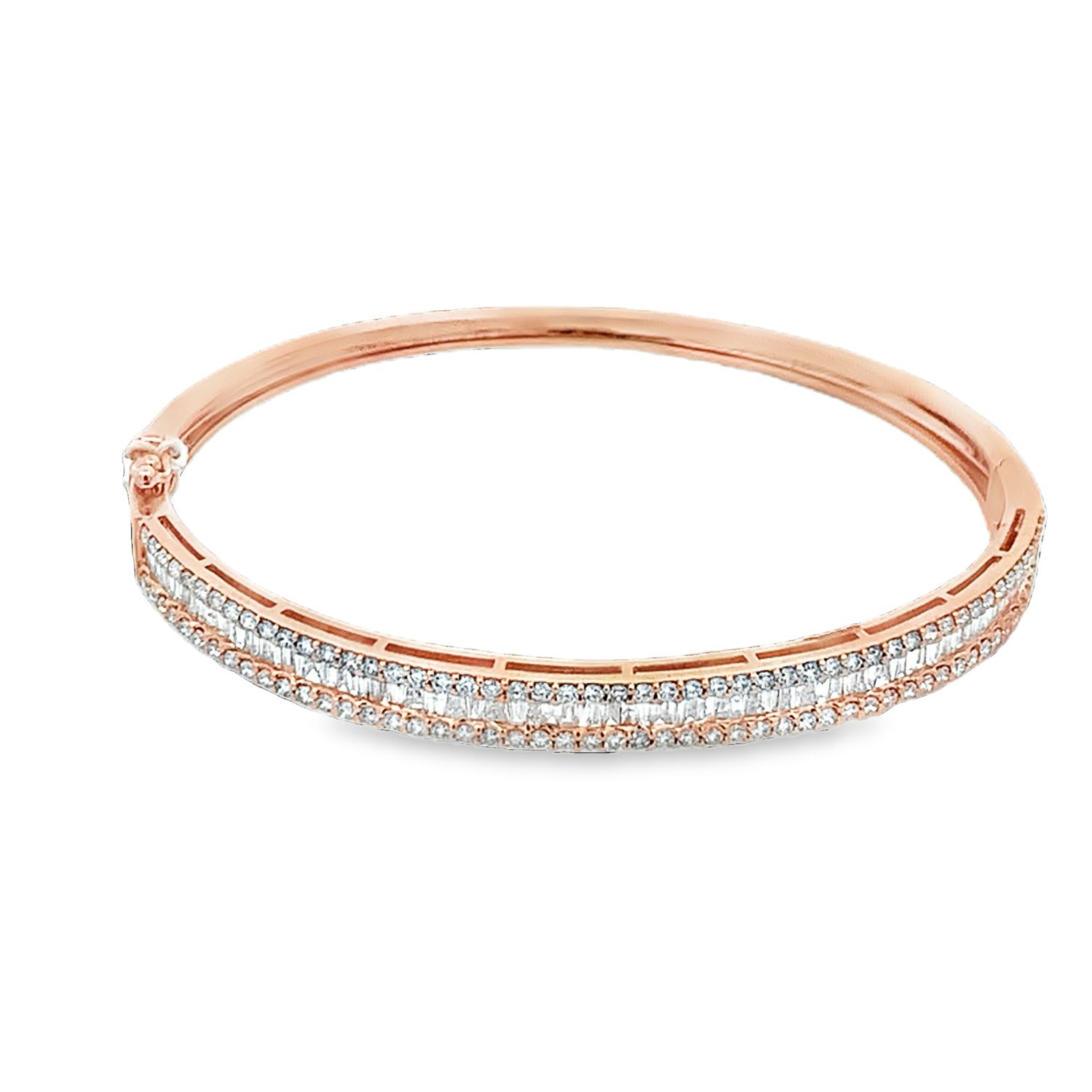PULSA ORO ROSADO DIAMANTES BAGUET PAVET 18K D.88 D.84