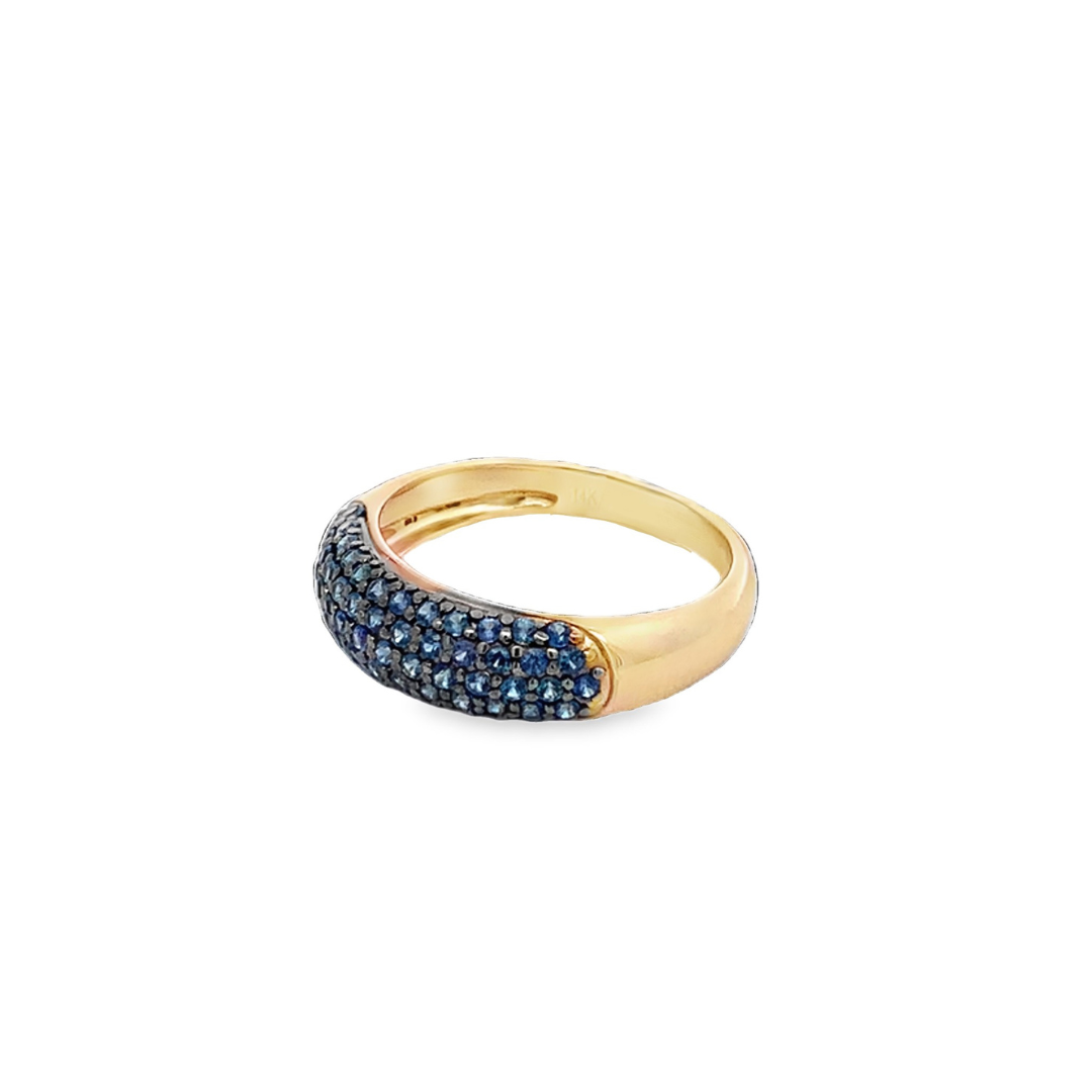 ANILLO ORO AMARILLO SAFIRO PAVET 14K SAF.82