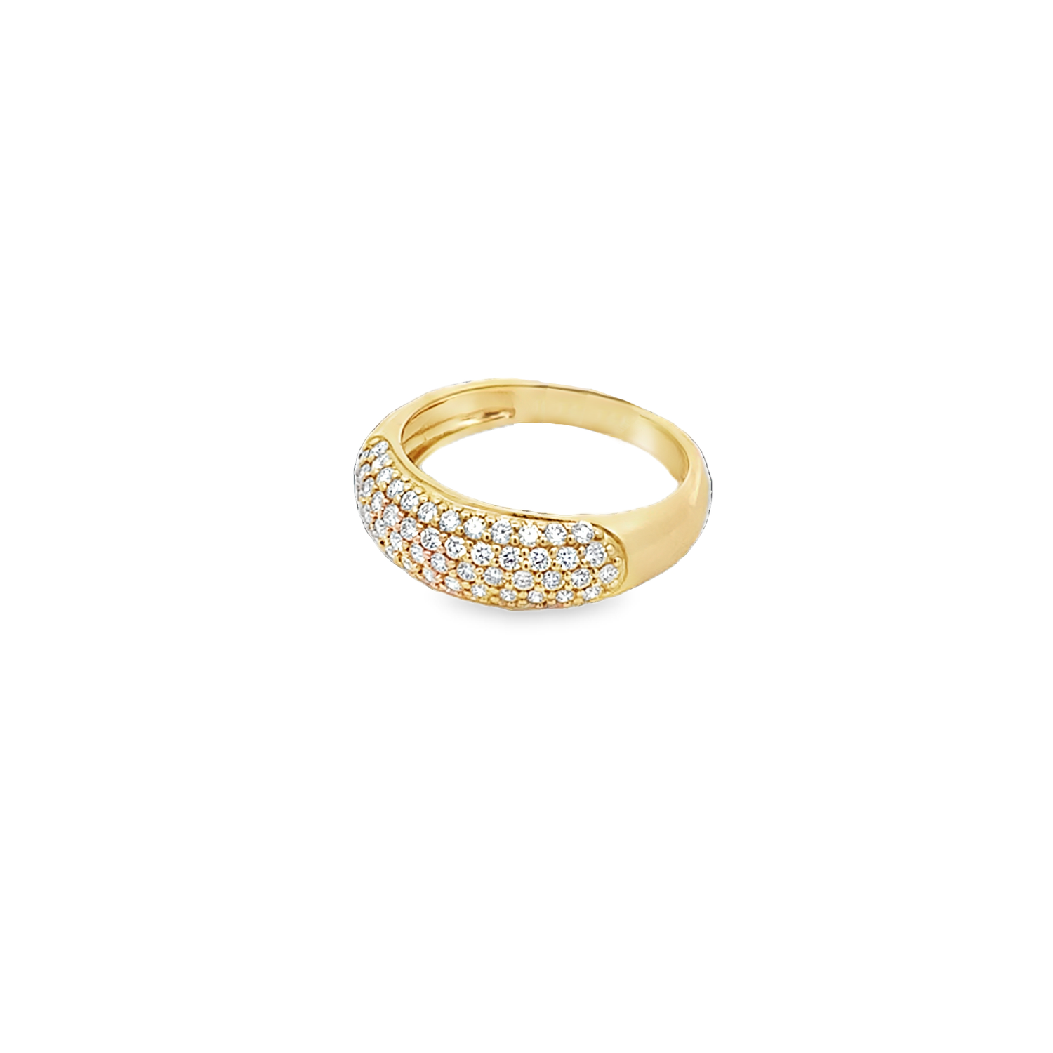 ANILLO ORO AMARILLO DIAMANTES PAVET ARO 14K D.67