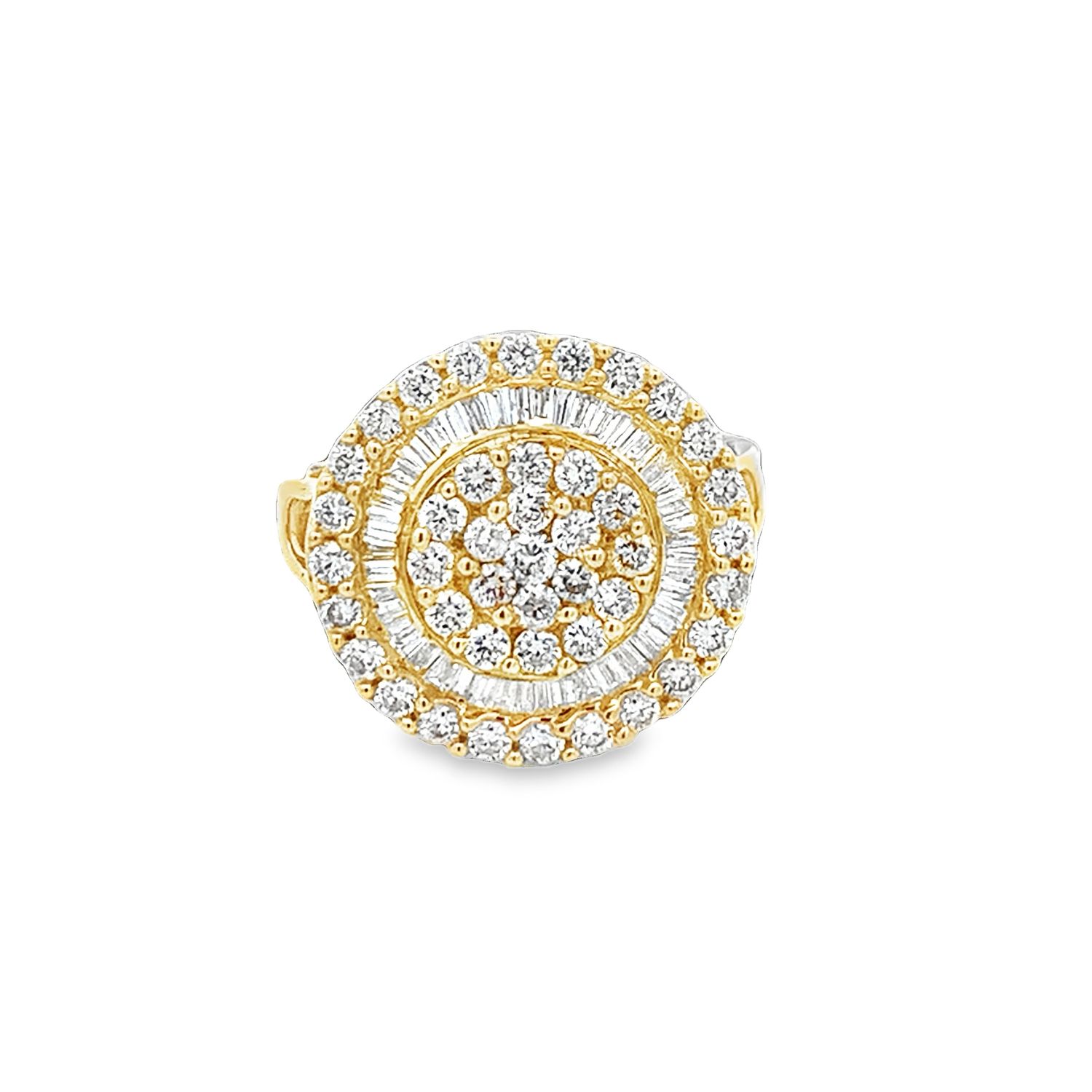 ANILLO ORO AMARILLO DIAMANTES PAVET BAGUET GDE 18K